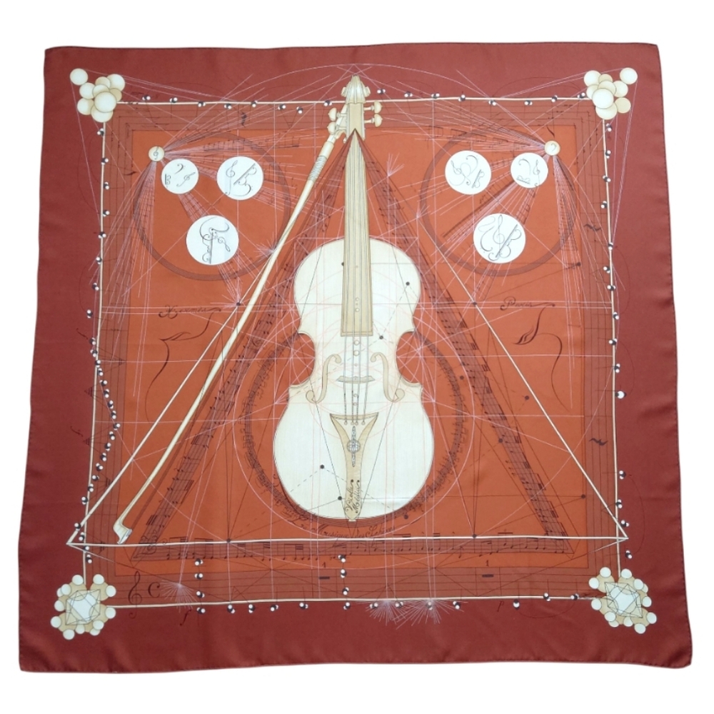 HERMES La Musique des Spheres scarf 90 Authentic New